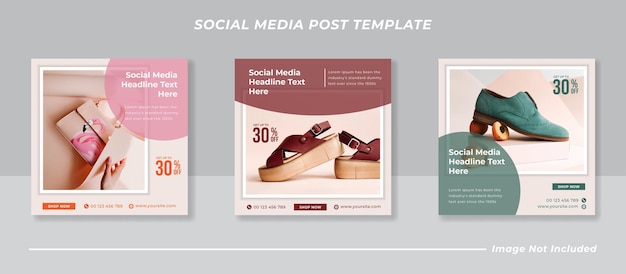 Minimalist social media post template collection