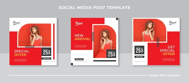 Minimalist social media post template collection