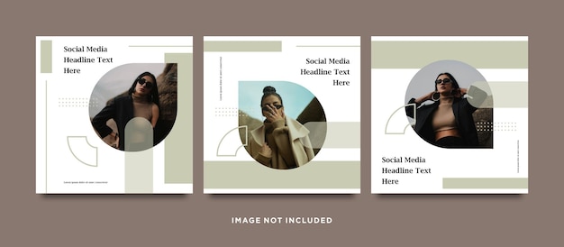 Minimalist social media post template collection