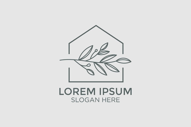 Minimalist style home decor logo design