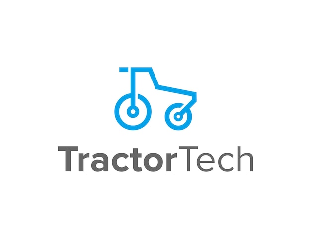 minimalist tractor outline for tech industry simple sleek creative geometric modern logo design