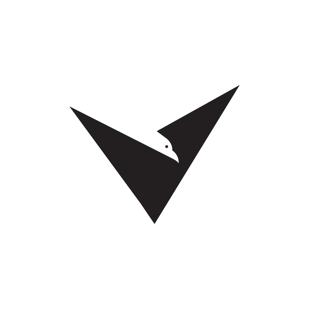 Minimalist triangle shape bird modern logo design vector graphic symbol icon sign illustration