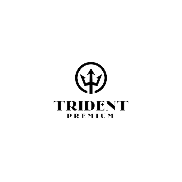 Minimalist trident logo design vector illustration