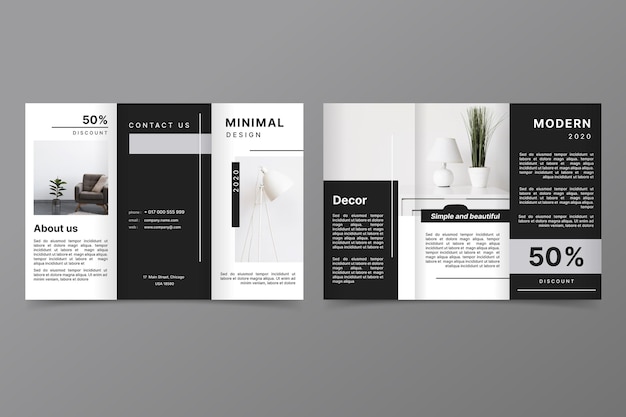 Minimalist trifold brochure template