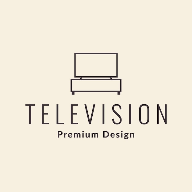 Minimalist tv line led logo design vector graphic symbol icon sign illustration creative idea