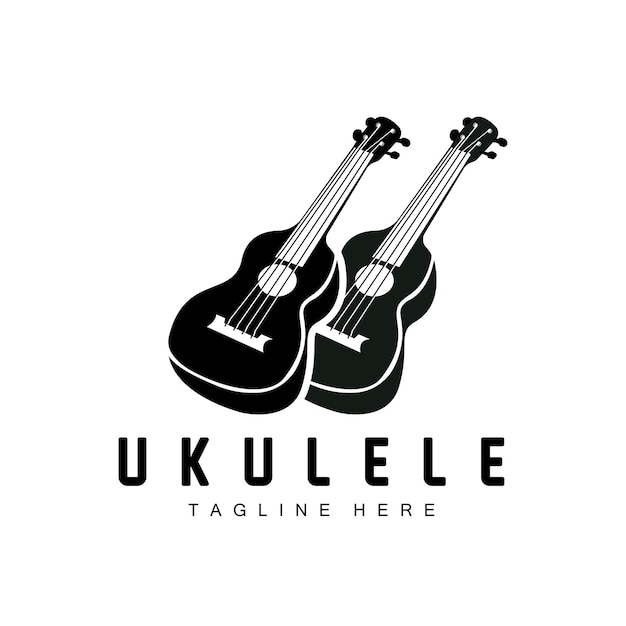 Minimalist Ukulele Music Logo Design Ukulele Guitar Vector Ukelele Logo Design