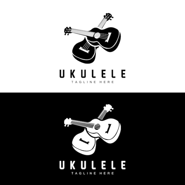 Minimalist Ukulele Music Logo Design Ukulele Guitar Vector Ukelele Logo Design