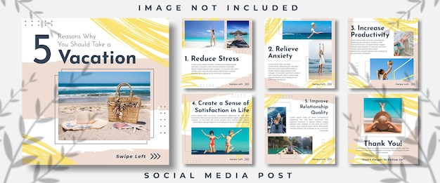 MINIMALIST VACATION SOCIAL MEDIA CONTENT VECTOR