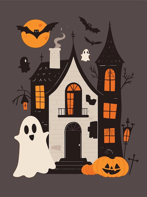 A minimalist vector illustration for Halloween theme