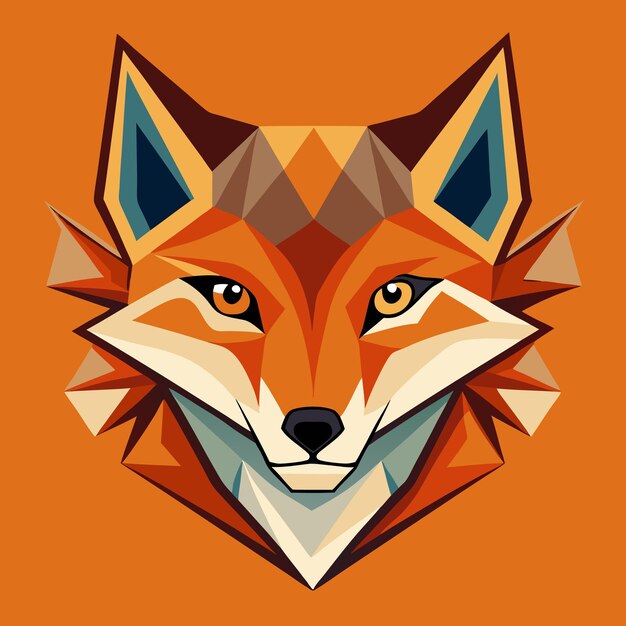 Vector minimalist vector logo of a stylized fox head representing agility and intelligence