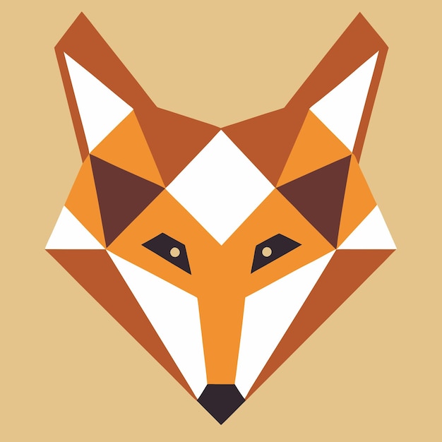 Vector minimalist vector logo of a stylized fox head representing agility and intelligence