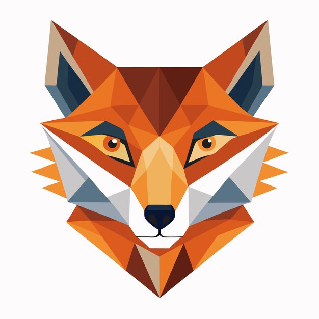 Vector minimalist vector logo of a stylized fox head representing agility and intelligence