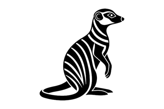 a minimalist vector silhouette of a meerkat