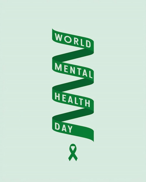 Minimalist vertical layout poster for World Mental Health Day