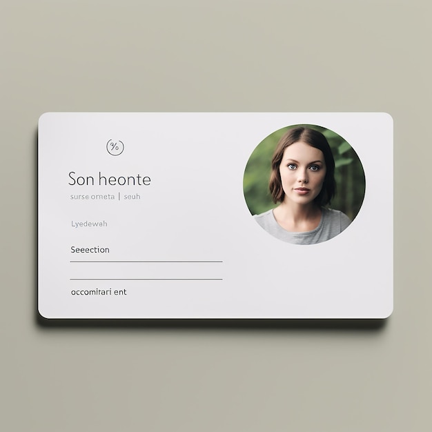 A minimalist visit card with photo a person for ecommerce firm