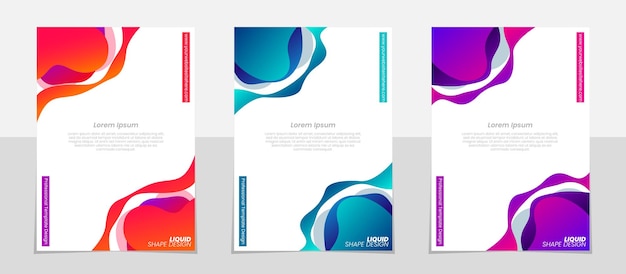 Minimalist wavy posters. Brochure in A4. fluid wavy background. Poster business template. Flyer.