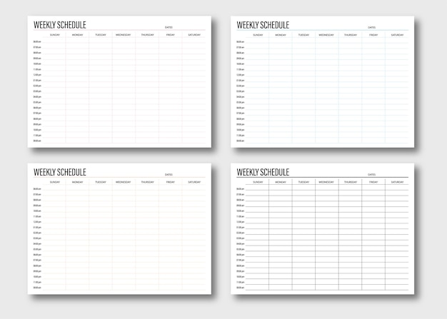 Minimalist Weekly Schedule Planner