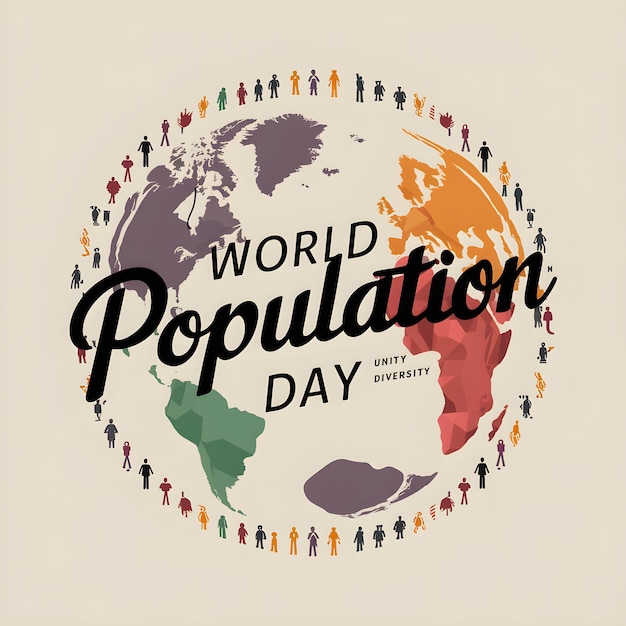 Minimalist and Whimsical World Population Day Vector Illustration Graphic