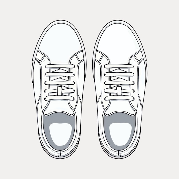 Minimalist white sneakers illustration