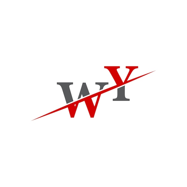 Vector minimalist wy logo with dynamic diagonal line