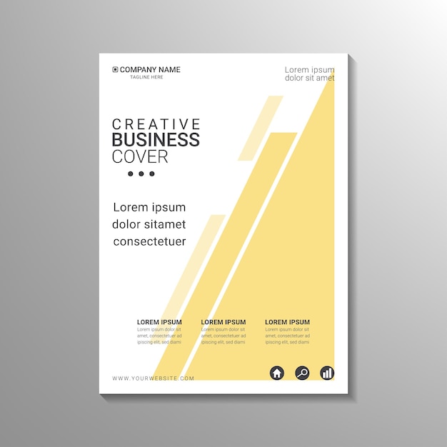 Minimalist yellow business cover design template