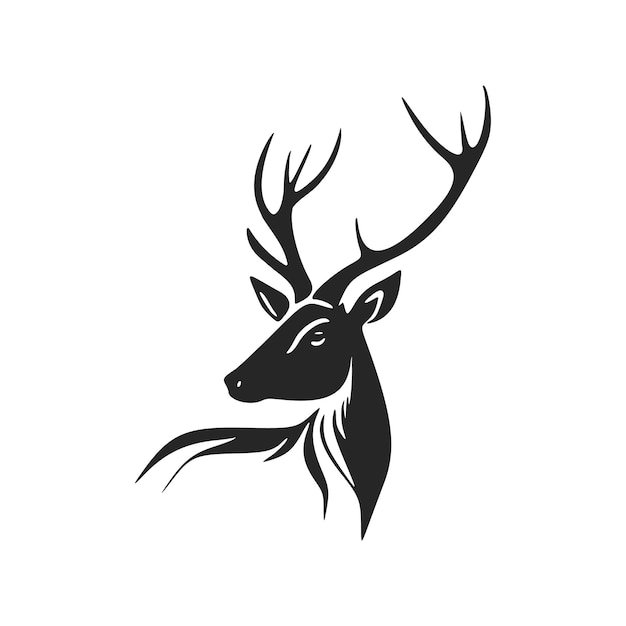 Minimalistic black and white vector logo for a technology company featuring a deer