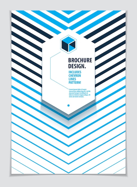 Minimalistic brochure design. Vector geometric pattern abstract background. Design template for flyer, booklet, greeting card, invitation and advertising. A4 print format.