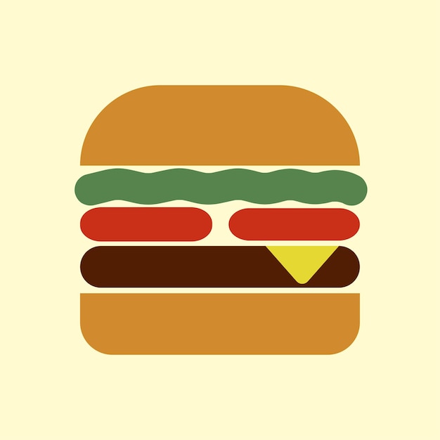 Minimalistic burger Icon of burger Fast food