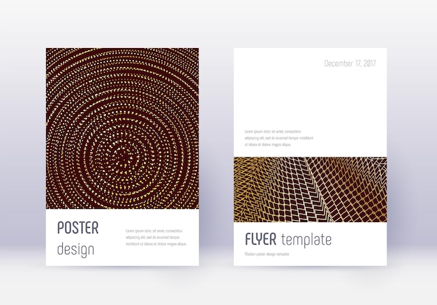 Minimalistic cover design template set Gold abstr