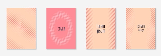 Minimalistic cover template set with gradients