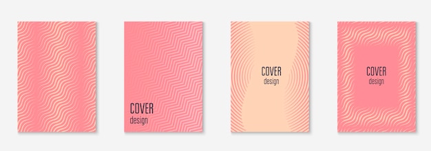 Minimalistic cover template set with gradients