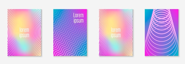 Minimalistic cover template set with gradients