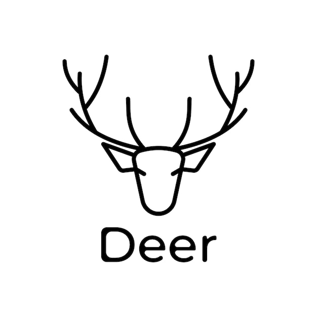 Minimalistic deer line logo