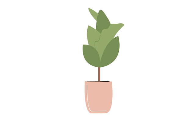 Minimalistic flower in a pot House plant in trendy colors