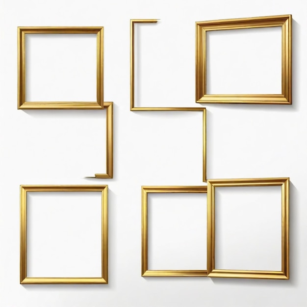 Minimalistic frames vector set White background isolated