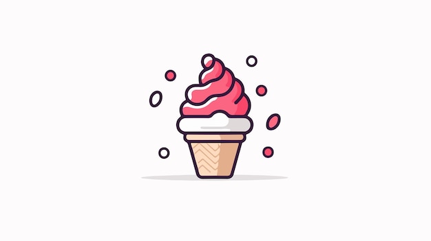 Minimalistic Ice Cream Concept Line Icon for Creative Projects