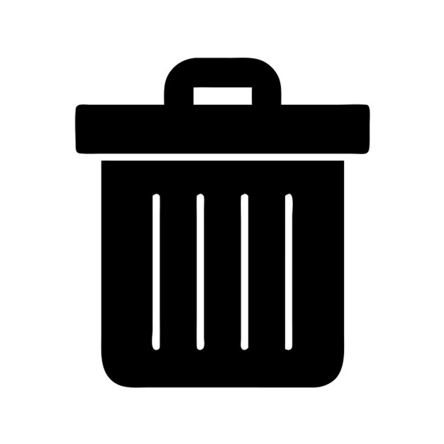 Vector minimalistic icon trash can pictogram