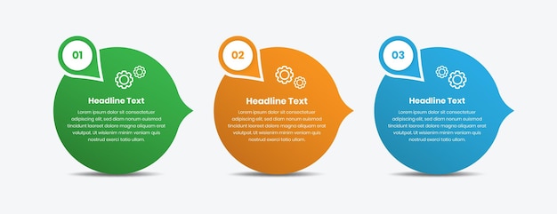 Minimalistic infographic text presentation in abstract oval shape