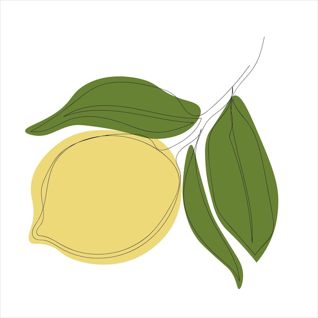 Minimalistic lemon branch line art