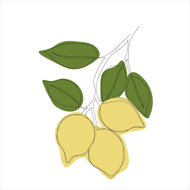 Minimalistic lemon branch line art