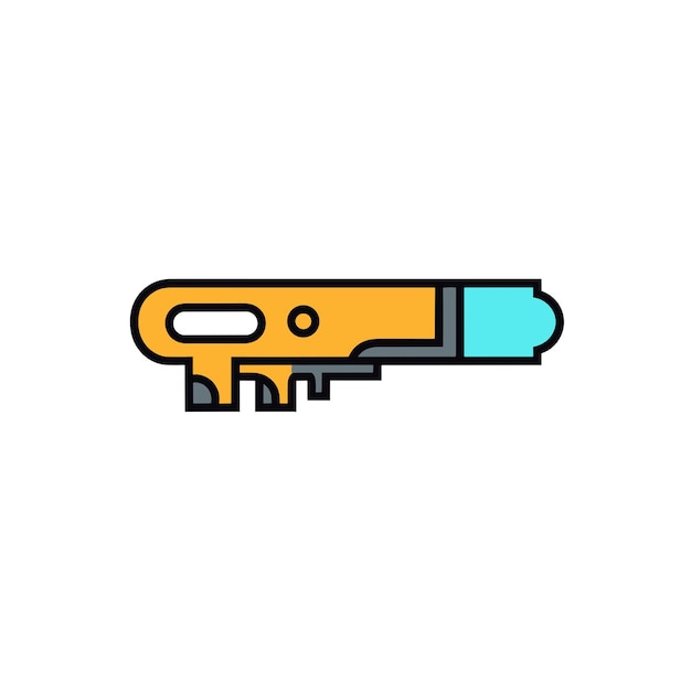 Minimalistic Line Art Illustration of a Key