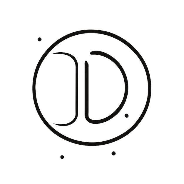 Vector minimalistic logo with the letter d vector illustration doodle line art