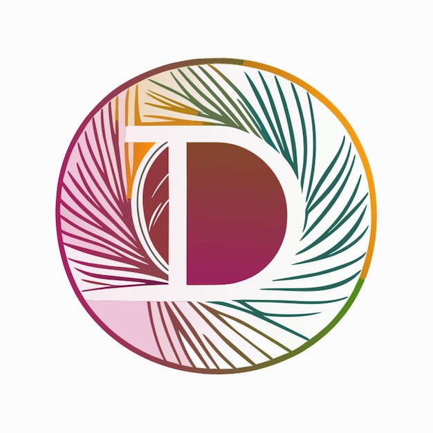 Vector minimalistic logo with the letter d vector illustration line art