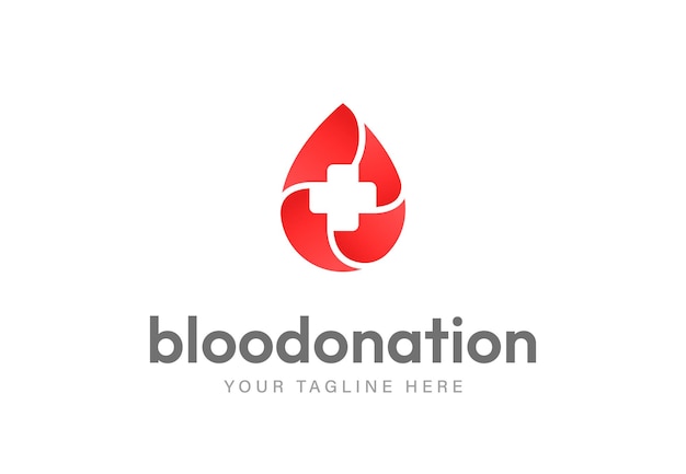 Minimalistic logotype design template for blood donation campaign