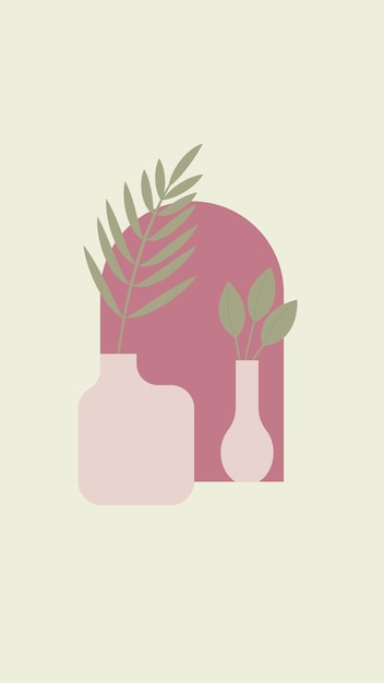 Vector minimalistic poster with vases