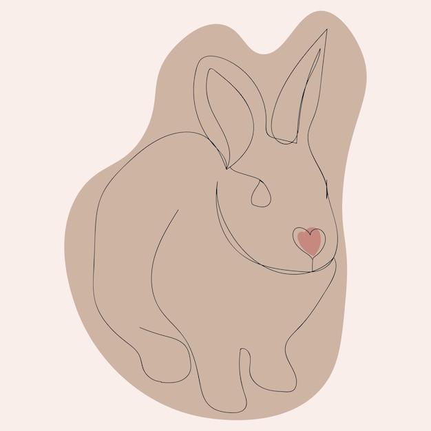 Minimalistic rabbit vector illustration Rabbit in scandinavian style new year 2023 of the rabbit