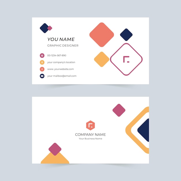 Minimalistic Rhombus Business Card Template