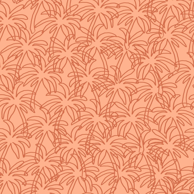 Minimalistic Seamless Pattern Palm Trees