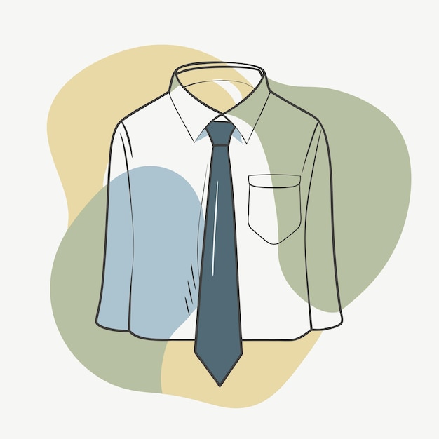 Vector minimalistic shirt and tie illustration