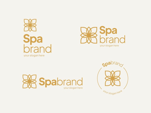 Vector minimalistic spa logo design flower